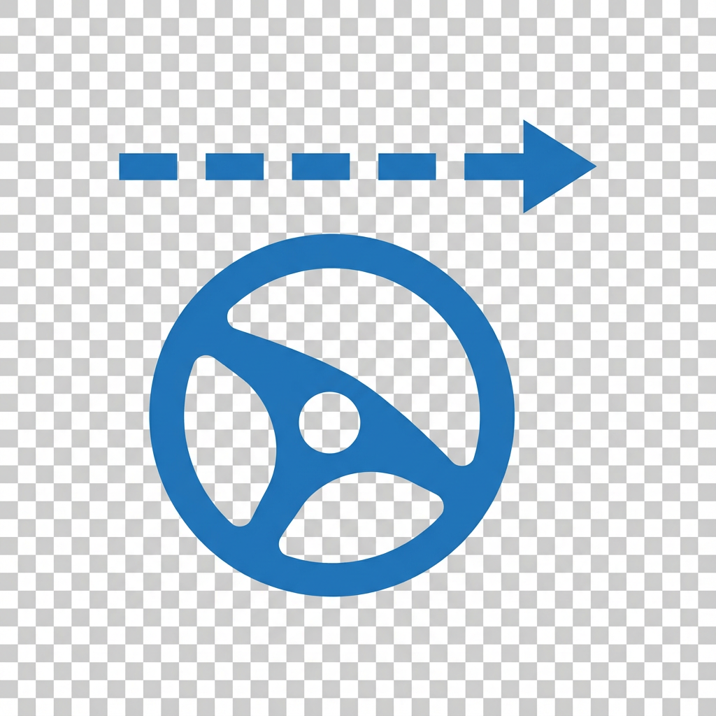 Crooked steering wheel icon